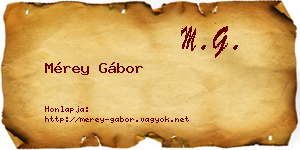 Mérey Gábor névjegykártya